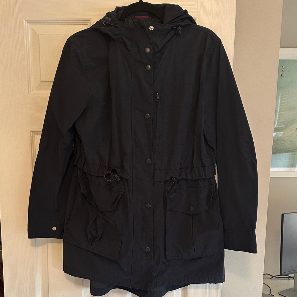 J. Crew Navy Hooded Rain Jacket